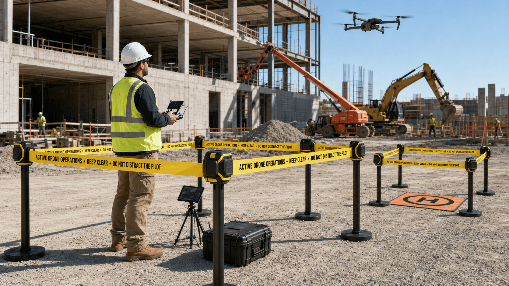 Professional drone field operation