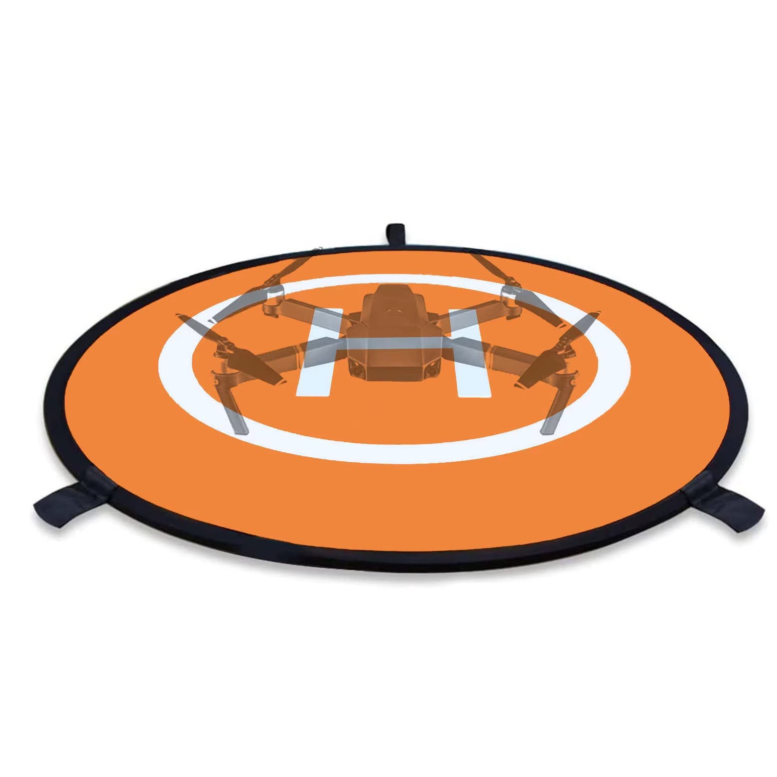 Orange portable drone landing pad